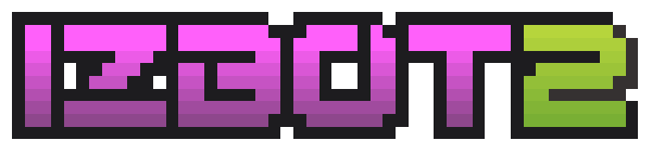 iZBOT 2 pixel-art logo in pink, purple and green